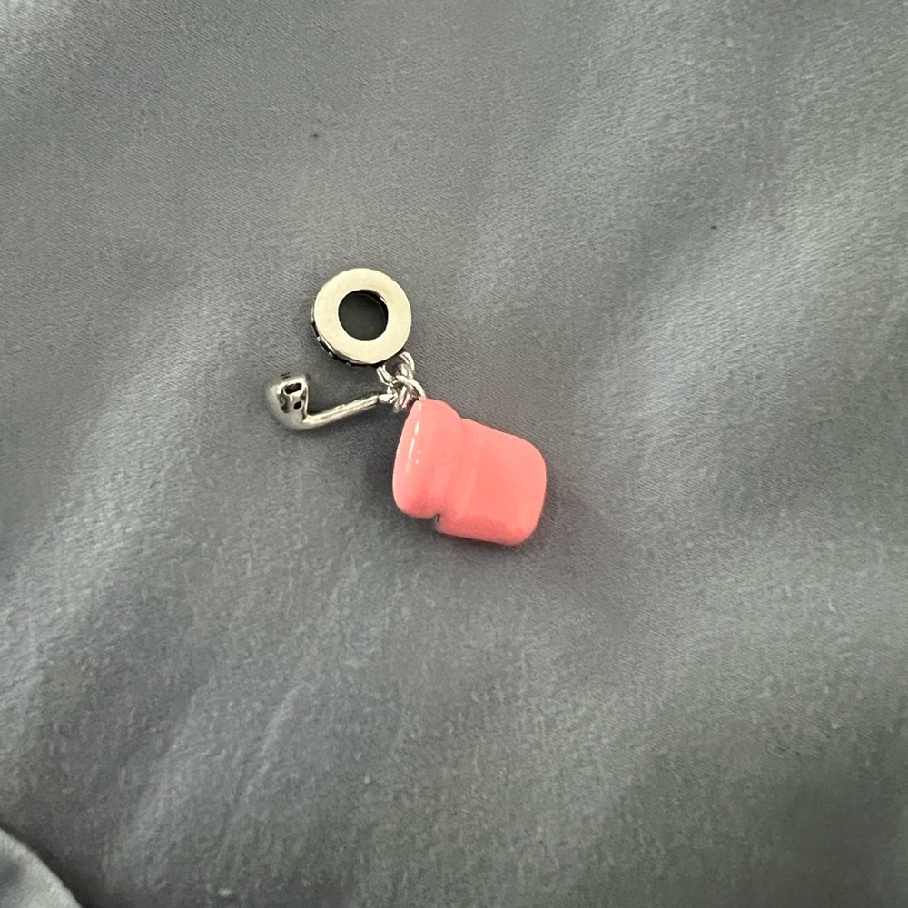 Silver & Pink Apple AirPods Dangle Charm for Pandora Braclets - Picture 5 of 6